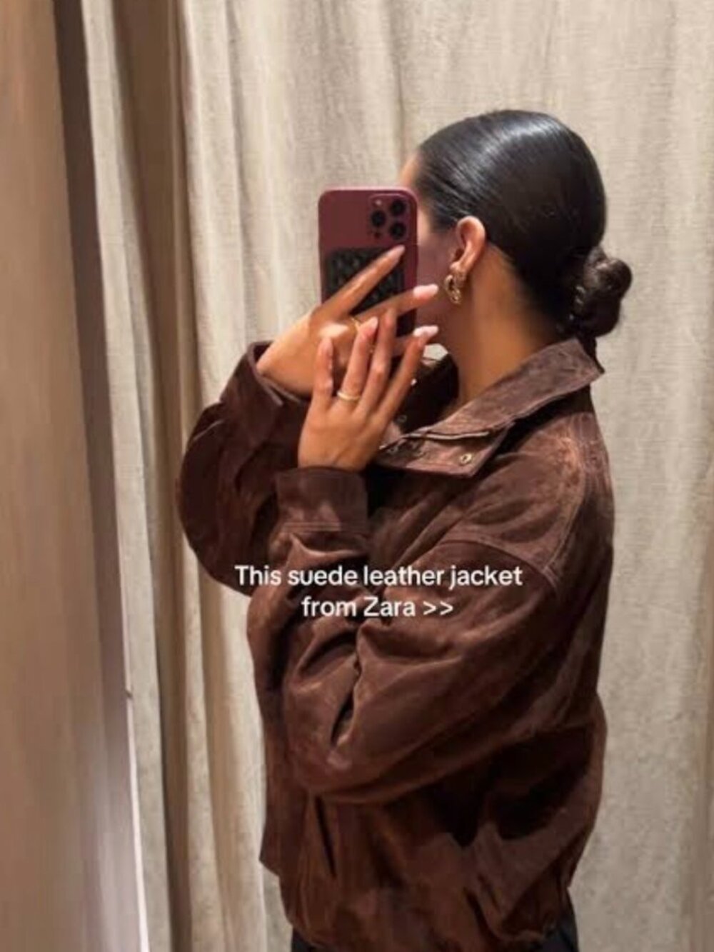 NWT Zara S Dark Brown Suede Leather Jacket - Picture 3 of 16